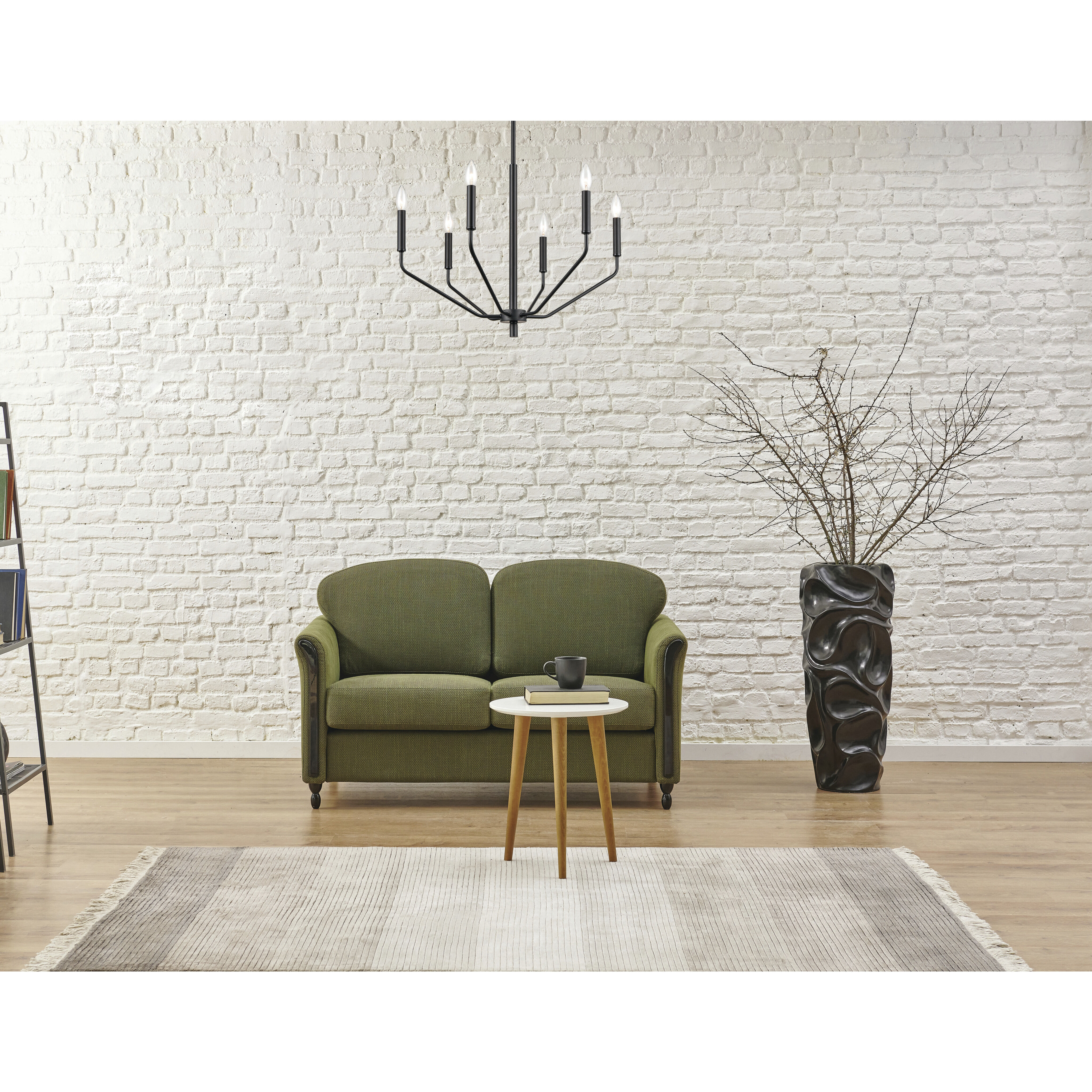 Laurell 6 Light 24 inch Matte Black Chandelier Ceiling Light